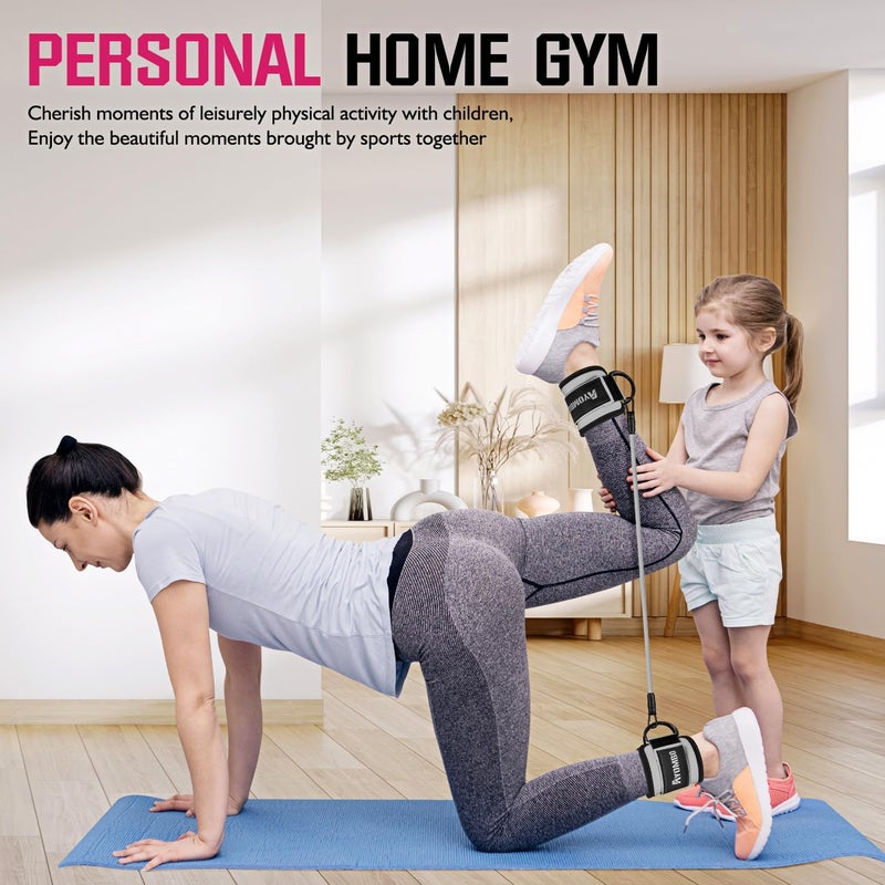 Ayombo Ankle Resistance Bands with Cuffs, Home Gym Workout Equipment, Lifting Glute Butt Exercise Equipment for Women, Ankle Weights Fitness Set, Leg Booty Equipment for Training Perfect Body Shape - Image 4